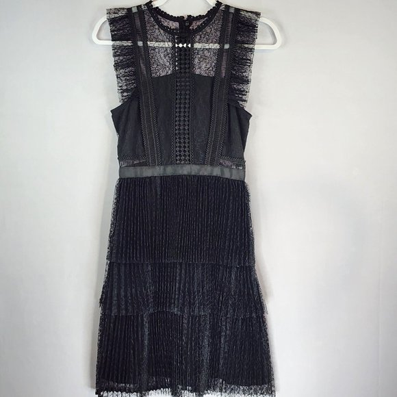 heartloom black lace dress Anthropologie Heartloom black and nude lace Dress Size Medium New